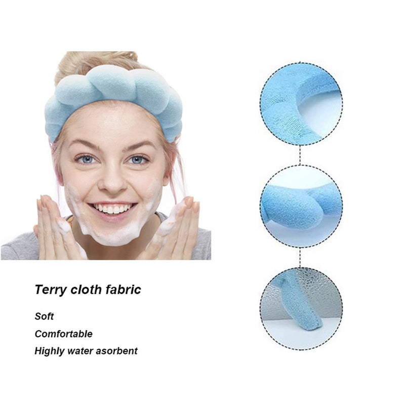 TYSSELY Spa Headbands for Washing Face Makeup Skin Care Headband Women Bubble Facial Beauty Headbands Puffy Shower Towel Band Hair Headband - Image 4